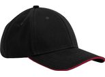 Beechfield - Cappello Da Baseball "Earthaware"", Cotone Organico BC6897 (Taglia Unica) (Nero/Rosso)"