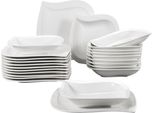 Servizio Da Tavola Bolt Edge - 12 Persone - 24 Pezzi - Porcellana - Bianco
