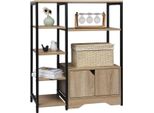 Libreria Bolt Edge - Industriale - Rovere/Nero - 6 Livelli - 80×35×97Cm