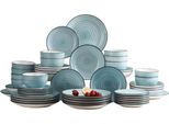 Servizio Da Tavola Eminent - 48 Pezzi - Ceramica Blu - Piatti E Piattini - 12 Persone