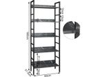 Libreria Bolt Edge - Industriale - Nero/Grigio - Aspetto Marmo - 5 Livelli - 60×27,5×160Cm