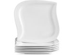 Servizio Da Tavola Sovereign - 6 Pezzi - Ceramica Bianca - Piatto Da Pranzo E Piatto Da Colazione