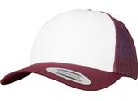 Flexfit - Cappello Trucker Per Uomo/Donna Unisex, Colori A Blocchi BC6964 (Taglia Unica) (Rosso Vino/Bianco)