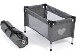 Puppenbett CHIC2000 Puppen-Reisebett, grau (jeans grau), Puppenmöbel, KinderB:31cm H:32cm T:54cm, Stahl, Stoff, mit Stoff-Tragetasche, B:31cm H:32cm T:54cm