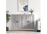 The Living Store Armadi A Muro 2 Pz. Materiale In Legno Grigio Sonoma