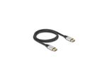 Delock Displayport Kabel 16K 60Hz 1M Silber Metall