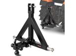 Vevor Attacco A 3 Punti, Ricevitore Da 5,08 Cm, Attacco A Tre Punti Con 3 Sfere Per Rimorchio, Adattatore Per Timone Del Trattore, Compatibile Con Kubota, Mahindra, Ford, Yanmar, John Deere, Massey Ferguson