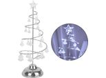 Led Albero Di Natale Lampada A Batteria A Spirale Da Tavolo Con Stella Topper Per La Casa Camera Da Letto Decorazione Di Natale Argento