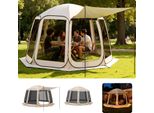Tenda Da Campeggio Vevor, 365,76X335,28X230 Cm, Tenda Pop-Up Con Tenda Estensibile, Tenda Per Feste Per 10-12 Persone, Inclusa Borsa Per Il Trasporto E Pareti Laterali In Rete, Per Patio E Attività All'aperto, Beige