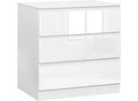 Cassettiera A 3 Cassetti - Madia - 80X48X78 Cm - Truciolare - Portata 50 Kg - Moderna - Bianco