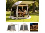 Tenda Da Campeggio Vevor, 304,8 X 280,4 Cm, Tenda Pop-Up Con Tenda Estensibile, Tenda Da Festa Portatile Per 4-8 Persone Con Borsa Di Trasporto E Pareti Laterali, Per Patio E Attività All'aperto, Beige