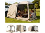 Vevor Tenda Da Campeggio, 182,88X182,88 Cm, Tenda Pop-Up Per Portellone Del Suv, Tenda Portatile Per Feste Per 4-6 Persone Con Borsa Per Il Trasporto, Pareti Laterali In Rete, Per Campeggio, Giardino E Attività All'aperto, Beige