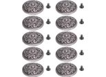 10 Set Di Rivetti E Viti 32 -Mm - Rivetti A Fiore 7 Mm Viti Incrociate Per Collare In Pelle Cintura Mano Pelli