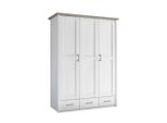 Babykleiderschrank Luca / Corner, Weiß, Eiche, Holzwerkstoff, 7 Fächer, 3 Schublade(n) Schubladen, 148x201x62 cm, in verschiedenen Größen erhältlich, Babymöbel, Babykleiderschrank