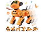 Vevor Cane Robot Giocattolo Telecomandato, Cane Rc A 2,4 Ghz, Robot Interattivo Intelligente Programmabile Per Bambini Con Funzione Follow, Canto, Ballo Rc Stunt Toy