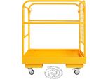 Succebuy Gabbia Di Sicurezza Per Carrelli Elevatori, Portata 1200 Lbs, 36 X 36 Pollici, Piattaforma Di Lavoro Pieghevole Con Ruote Girevoli Bloccabili, Foro Di Scarico E Catena Per L'attrezzatura