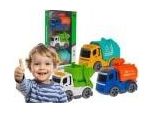 Set Di Veicoli Urbani Camion Della Spazzatura + Dumper + Vigili Del Fuoco