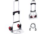 Succebuy Carrello Portasacchi, Pieghevole, Capacità Di Carico 80 Kg, Carrello Portatile In Alluminio, Carrello Trasformabile Con Manico Telescopico, Ruote In Gomma Per Lo Spostamento, Stoccaggio