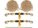 Succebuy Tendicatena A Cricchetto In 2 Pezzi, Tendicatena Per Carichi Pesanti Da 3/8-1/2" Con Catene G80, Limite Di Carico Di Lavoro Sicuro Di 12.000 Libbre, Impugnatura Antiscivolo Salva-Lavoro Per Autocarri E Rimorchi A Pianale"
