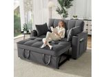 Divano Letto Pieghevole Merax 3 In 1 Con Funzione Letto, Divano Letto Con 2 Cuscini, Poltrona Lounge Con Funzione Letto, Divano Pieghevole Con Tanto Spazio, Grigio