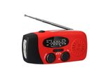 Aiorber Radio Di Emergenza Portatile Con Manovella, Solare, Usb, Torcia Led, Am/Fm/Wb, 600Mah Powerbank, Portatile Per Il Campeggio All'aperto, Rosso
