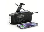 Aiorber Radio Di Emergenza Portatile Con Manovella, Solare, Usb, Torcia Led, Am/Fm/Wb, 600Mah Powerbank, Portatile Per Il Campeggio All'aperto, Nero
