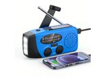 Aiorber Radio Di Emergenza Portatile Con Manovella, Solare, Usb, Torcia Led, Am/Fm/Wb, 600Mah Powerbank, Portatile Per Il Campeggio All'aperto, Blu