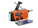 Aiorber Radio Di Emergenza Portatile Con Manovella, Solare, Usb, Torcia Led, Am/Fm/Wb, 600Mah Powerbank, Portatile Per Il Campeggio All'aperto, Arancione