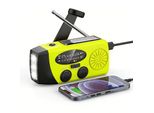 Aiorber Radio Di Emergenza Portatile Con Manovella, Solare, Usb, Torcia Led, Am/Fm/Wb, 600Mah Powerbank, Per Il Campeggio All'aperto, Giallo
