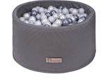 Piscina In Schiuma Flumi 90X40 Cm Con 200 Palline ∅7 Cm – Grigio + Palline Grigie