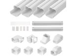 Vevor Copri Linea Mini Split 76,2 Mm L 5350 Mm L, Copertura Decorativa Delle Tubazioni In Pvc Per Il Condizionamento Dell'aria Con 4 Condotti Diritti E Componenti Completi, Verniciabile Per Pompe Di Calore, Bianco
