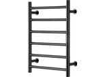 Succebuy Scaldasalviette Con 6 Barre, Scaldasalviette A Parete Con Timer, Display A Led, Impermeabile IPX5, 5 Impostazioni Di Calore Regolabili, Nero