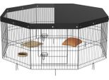 Succebuy Box Per Cani, 8 Pannelli, Altezza 61 Cm, Pieghevole In Metallo, Recinto Per Animali Domestici, Interno/Esterno, In Metallo, Per Animali Domestici Di Piccola E Media Taglia, Campeggio, Cortile