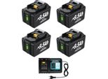 Batteria Di Ricambio Compatibile Makita, 18V Li-Ion 9,5Ah, BL1830/BL1860/BL1890, Arancione, Incl. Caricabatterie
