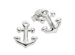 Paar Ohrstecker Zeeme "Silber 925 Rhodiniert Mit Anker-Motiv", Weiß, Ohrringe, Damen, One-Size, Silber 925 (Sterlingsilber)