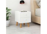 Comodini 2 Pz. Bianco 40 X 30 X 50 Cm In Legno Di Pino Massiccio