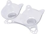 Ciotola Per Cibo Gatto 15° Di Inclinazione Ciotola Per Gatti Ciotola Doppia Per Cibo Ciotole Per Animali Domestici (Trasparente+Trasparente)