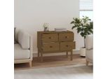 Mobile Consolle Marrone Miele 90X40X78 Cm In Legno Di Pino Massiccio