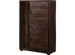 MASSIVMOEBEL24 | Bark #206 Credenza In Legno Di Acacia - Laccato / Marrone Scuro 100X40X150