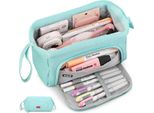 Astuccio Per Matite Grande, Astuccio Per Matite Super Grande Per Ragazze Adolescenti Con Grande Capacità, Blu
