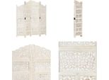 Vidaxl 4Pc. Divisorio Per Sala Intagliato A Mano In Legno Massiccio Di Mango 160×165Cm - Divisorio Per Sala - Divisorio Per Sala Intagliato A Mano - Divisori Per Sala - Divisori Per Sala