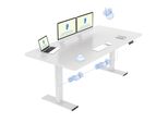 Flexispot QB2 Scrivania Regolabile In Altezza Elettricamente 160X70 Cm, 2 Motori Potenti, Portata 120 Kg, Protezione Anticollisione, 4 Funzioni Di Memoria (Bianco)