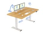 Flexispot QB2 Scrivania Regolabile In Altezza Elettricamente 140X70 Cm, 2 Motori Potenti, Portata 120 Kg, Protezione Anticollisione, 4 Funzioni Di Memoria (Acero)