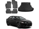 Set Di Tappetini E Rivestimenti Per Il Bagagliaio Per Mitsubishi Lancer Limo 2008-2017 Gomma 5X