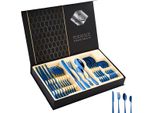 Elegante Set Di Posate Blu - 24 Pezzi Per 6 Persone, Acciaio Inox