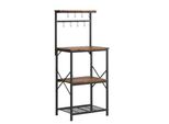 Comhoma Scaffale, Scaffale Da Cucina, Scaffale In Piedi, Scaffale Per Microonde Da Cucina, Portaspezie, Scaffale Per Libri Con Protezione Antiribaltamento, Con 4 Ripiani, 8 Ganci A S