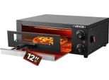 Vevor Forno Elettrico Per Pizza, Forno Per Pizza Da Tavolo Da 30 Cm 25-300 °C, 1450 W, Forno Per Pizza Con Controllo Del Tempo E Della Temperatura E Due Tubi Di Riscaldamento, Griglia, Per Cucina E Catering