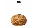 Lampada A Sospensione In Rattan Naturale, Ø 38 Cm - Stile Boho/Nordico, Attacco E27 "Navia"""