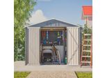 Gerätehaus mit Klapptür Metall-Tool-Shed Geräteschuppen für Gartengeräte und Werkzeugaufbewahrung 8x6FT Anthrazit