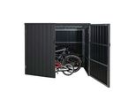 Wpc Garage Per Biciclette HWC-J29, Capanno Per Attrezzi Box Per Biciclette, Metallo Aspetto Legno Chiudibile A Chiave ~ 4 Biciclette 172X213X160Cm Antracite